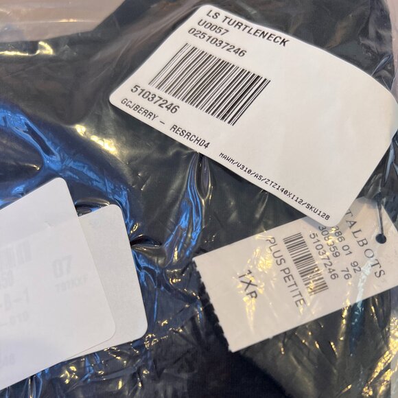 NWT Talbots Long Sleeve Black Turtleneck 1Xp - Picture 2 of 2